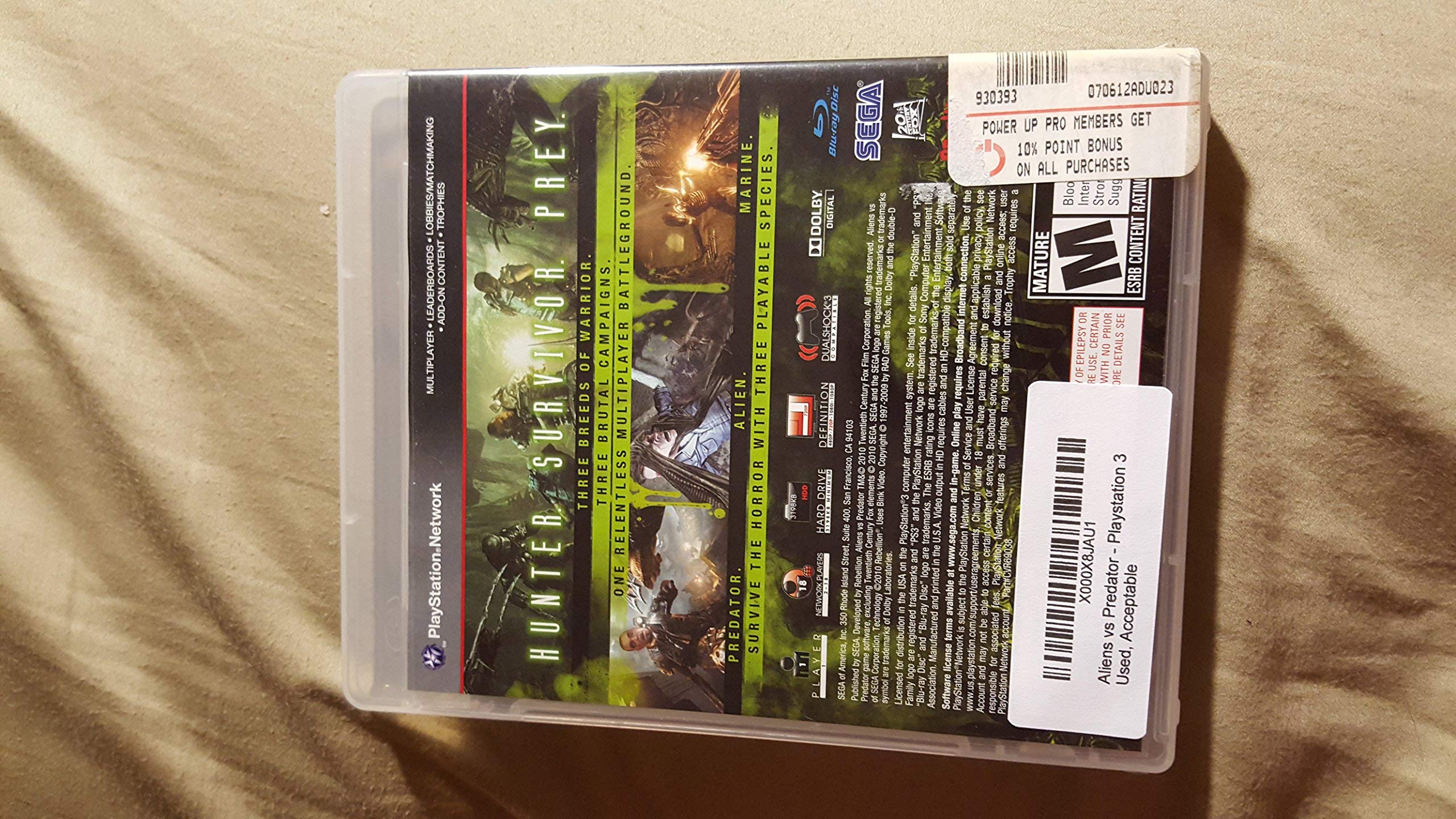 Amazon.com: Aliens vs Predator - Playstation 3 (Renewed
